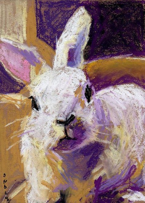 Dry Chalk Drawing, Art In Pastel Colors, Bunny Oil Pastel, Draw With Pastel Colors, Oil Pastel Animal Art, Chalk Art Paper, Oil Pastel Animal Drawings, Painting With Pastel Colors, Chalk Pastel Drawing Ideas