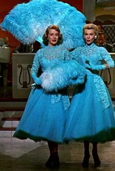 Christmas Movies, Sisters Starring, Christmas Movie Costume, Sisters Sisters, Haynes Sisters, Christmas Costumes, Christmas Sisters, White Christmas Costume Edith Head Designs, Sister Costumes, White Christmas Movie, Vera Ellen, Rosemary Clooney, Lace A Line Dress, Christmas Shows, The Attic, Movie Fashion