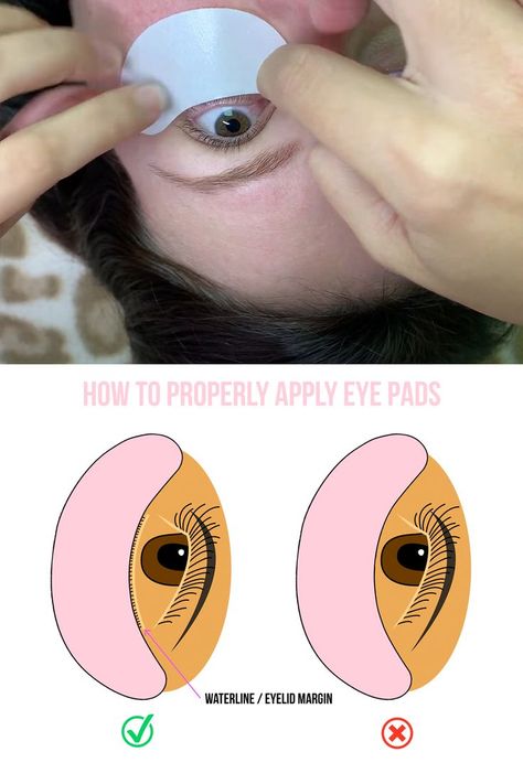 HOW TO APPLY UNDER EYE PADS FOR EYELASH EXTENSIONS Eyebrow Services, Lash Care, Lash Tips, Lash Mapping, Lash Technician, Lashes Tutorial, Lash Quotes, Eyelash Tips, Professional Eyelash Extensions