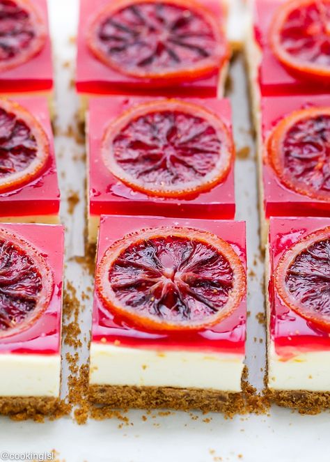 blood-orange-cheesecake-bars-squares-recipe Blood Orange Dessert, Candied Orange Peel Recipe, Orange Peel Recipe, Blood Orange Recipes, Orange Cheesecake, Orange Dessert, Cheesecake Squares, Square Recipes, Candied Orange Peel