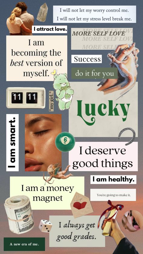 #manifest #moodboards #luck #goodomens #love #happy #green Wallpaper Relationship, Good Luck Wallpaper, Luck Wallpaper, Wallpaper Vision Board, Relationship Vision Board, Vision Board Themes, Vision Board Collage, Money Wallpaper Iphone, Lucky Wallpaper