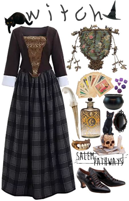 Salem Witch Outfit | ShopLook Diy Costume Ideas, Witch Party, Silly Art, Outfit Costume, Night At The Museum, Salem Witch, Cute Themes, Witch Outfit, Purple Dark