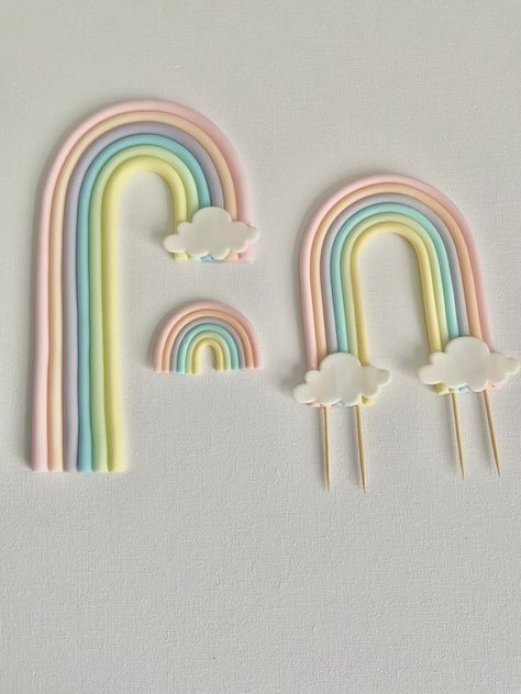 Fondant Rainbows - Etsy UK Fondant Rainbow, Amelie, Daughter Love, Cake Toppers, Fondant, United Kingdom, Rainbow, Ships, Etsy Uk