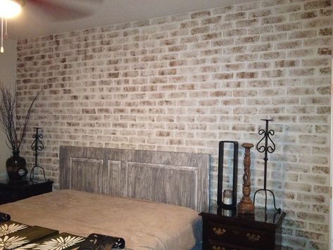 Sponge Painting Basics: 10 Things You Should Know about Sponge Painting Painting Brick Wall Interior, Brick Wall Interior Bedroom, Interior Brick Wall Ideas, Painted Brick Interior, Painted Faux Brick Wall, Sponge Painting Walls, Brick Wall Ideas, Diy Brick Wall, Painted Brick Wall