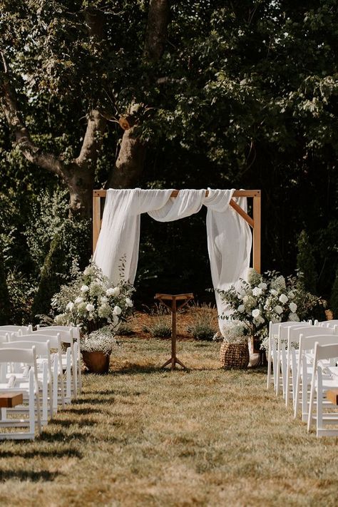 Draped Arbor Wedding, Wedding Arbor With Fabric, Wedding Drapery, Arch Draping, Wedding Draping, Wedding Ceremony Arch, Wedding Arbour, Wedding Inspired, Private Home