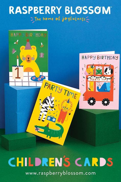 Postcard Design Inspiration, Birthday Cards For Kids, Kid Picture, Happy Birthday Cat, Cards For Kids, Happy 2nd Birthday, Birthday Cards For Her, Kids Birthday Cards, Children's Picture Books