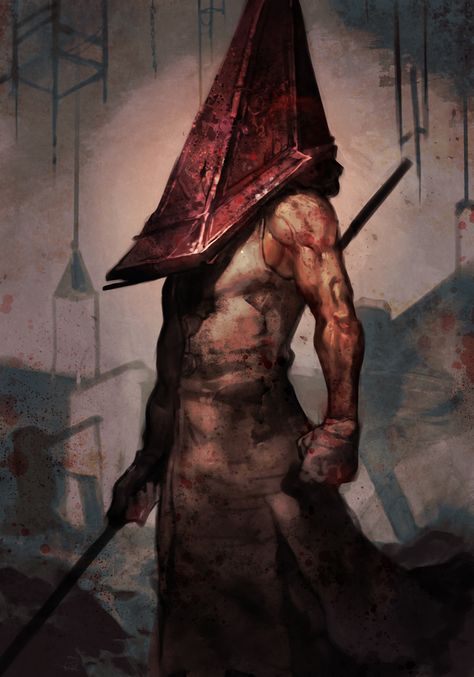 はんくり/hungry_clicker (@click_burgundy) / Twitter Click Burgundy, Hungry Clicker, Silent Hill 2006, Silent Hill Series, Silent Hill Art, Triangle Head, Red Pyramid, Pyramid Head, Scary Movie Characters