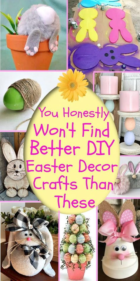 Adorable DIY Spring and Easter crafts and decorations that are easy enough for kids to make. The absolute best of the best ideas for your celebration. Easter Decor Crafts, Diy Easter Decor, Easter 2024, Farmhouse Crafts, Easter Garland, Country Chic Cottage, Easy Easter Crafts, Diy And Crafts Sewing, Easter Decorations Christian