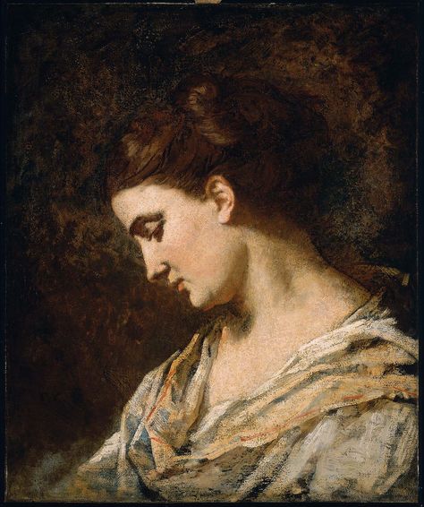 Thomas Couture: Tête d'une femme en profil, 1855 Thomas Couture, Green Notes, Fantasy Couples, Academic Art, History Painting, Realism Painting, T Art, Painting Gallery, Antique Paint