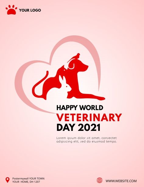 World Veterinary Day, Veterinary Day, Invert Colors, Photoshop Tutorial Photo Editing, Classic Names, Promotional Flyers, Crop Photo, Font Setting, Facebook Photos