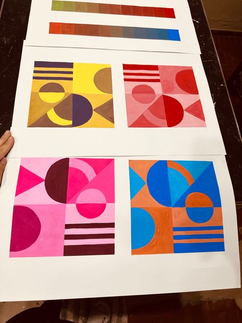 Color Balance Art, Complimentary Colours Art, Two Color Art, Color Theory Poster, Variety Principle Of Design, Color Wheel Art Projects Elementary, Color Theory Art Projects, Color Composition Design, Complementary Colors Art Ideas