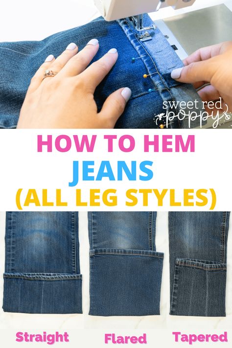 How To Hem Jeans And Keep Original Hem, Heming Jeans With Original Hem Diy, Diy Hem Jeans, Take In Pant Leg, How To Hem Jeans With Original Hem Video, Hemming Jeans Hack, How To Hem Pants With Original Hem, Hemming Pants With Original Hem, Hem Jeans Hack