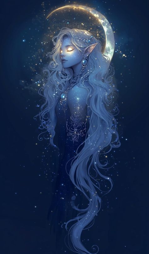 Night Elf Art, Moon Elf, Elf Art, Night Elf, Roleplay Characters, Blue Night, Lgbt Art, Art Folder, Dungeons And Dragons Homebrew