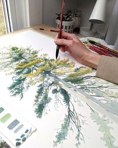 Painting a Pair of Pine Trees with Watercolor – Kim Everhard Art Pine Tree Painting, Trees Watercolor, Tree Watercolor Painting, Watercolor Blog, Diy Watercolor Painting, Watercolor Painting Techniques, Watercolor Flower Art, 수채화 그림, Watercolor Art Lessons