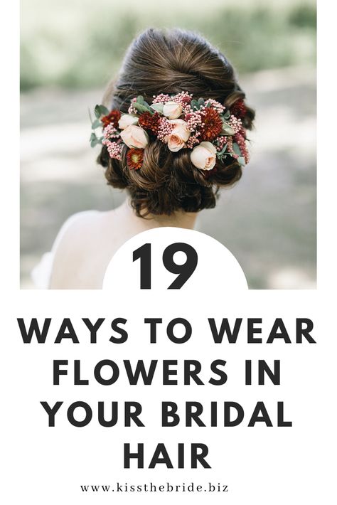 Hair Bun Styles Wedding, Floral Wedding Hairstyles, Bridal Hairstyles With Flowers, Floral Bridal Hair Accessories, Hairstyles With Flowers, Bridal Flower Comb, Kiss The Bride, Floral Wedding Hair, Floral Hair Pieces