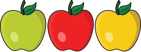 Vector Apple Set Apple Clipart, All About Me Crafts, Apple Set, Pre-k Science, Apple Vector, Animated Pictures, Yellow Apple, Cartoon Images, Red Apple