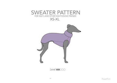 Sweater, sewing pattern made for Italian Greyhound body shape. You will get all sizes; XS, S, M, L, XL.  For Whippet and greyhounds use pattern for "big sighthounds" instead.  Suitable fabric: Stretchy fabric like pile, fleece, jersey. Pdf instructions with text and illustrations. You will receive pattern and instructions in both A4 and US letter size. I'm available for questions at Etsy and email. Sweater Sewing Pattern, Italian Greyhound Clothes, Tank Pattern, Dog Sweater Pattern, Whippet Dog, Clothes Sewing Patterns, Italian Greyhound, Dog Sweater, Fleece Sweater