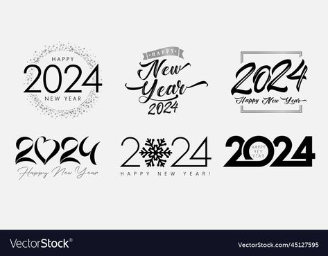 2024 Lettering Design Numbers, 2024 Happy New Year Logo, 2024 Number Design, 2024 Year Logo, 2024 Number, Happy New Year Logo, Number Design, Chinese New Year Crafts, Letter Symbols