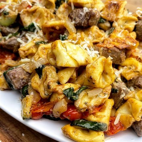 Steak Tortellini Steak Tortellini, Buttery Steakhouse Seasoning, Top Sirloin Steak Recipe, Steakhouse Seasoning, Chicken Marsala Pasta, Tortellini Recipe, Blackstone Recipes, Tortellini Recipes, Top Sirloin Steak