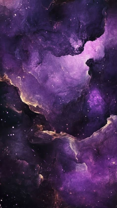 Wallpaper Backgrounds Galaxy, Purple Space Wallpaper, Purple Gold Aesthetic, Dark Purple Aesthetic Background, Purple Aesthetic Backgrounds, Purple Space Background, Purple And Gold Aesthetic, Background Universe, Wisteria Color