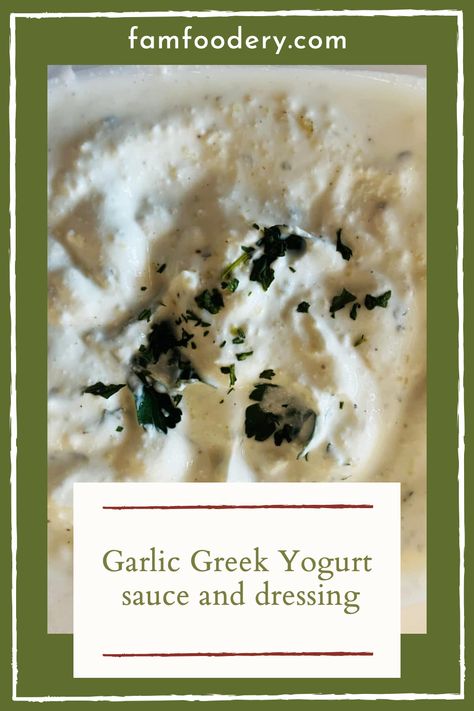 This garlic greek yogurt sauce recipe can be prepared in 5 minutes or less, and used as a dipping sauce or to top off any meal. Yogurt Sauce Recipe, Savory Jam, Greek Yogurt Sauce, Garlic Dip, Yogurt Sauce, Reduce Food Waste, Garlic Sauce, Be Prepared, Meat Dishes