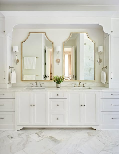 Master Bath Design, Large Mirrors, Timeless Bathroom, Primary Bath, Master Bath Remodel, Classic Bathroom, Furniture Office, Upstairs Bathrooms, Girls Bathroom