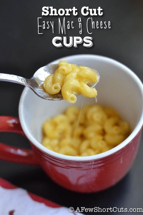 ShortCut Easy Mac and Cheese Cups Recipe Macorina And Cheese, Mc N Cheese, Mac And Cheese Mug, Mac And Cheese Microwave, Chicken Shells, Easy Mac And Cheese Recipe, Easy Mac N Cheese Recipe, Non Processed Foods, Mac And Cheese Cups