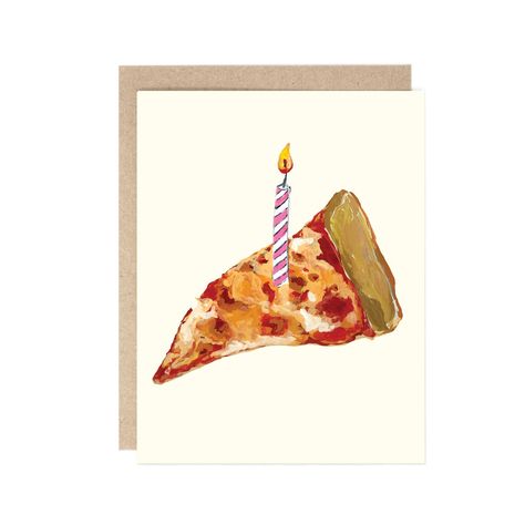 Birthday Pizza, Chicago Hot Dog, Happy Birthday Cards Diy, Slice Of Pizza, Book Clothes, Biodegradable Plastic, Paper Envelope, Pizza Slice, Dog Ornaments