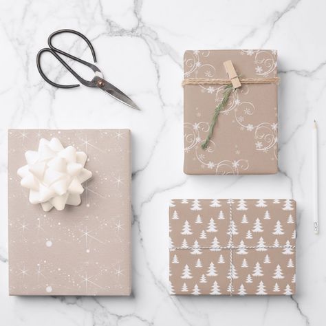 Modern Gift Wrap, Cute Gift Wrapping Ideas, Gold Wrapping Paper, Christmas Elegant, Modern Wrapping Paper, Christmas Gift Wrapping Paper, Wrapping Presents, Modern Christmas Tree, Holiday Wrapping