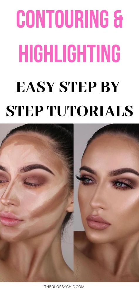 Make Up Contouring, Best Face Makeup, Highlight Tutorial, Easy Contouring, No Make Up Make Up Look, Contouring For Beginners, Face Contouring Makeup, Contour Tutorial, Contour Makeup Tutorial