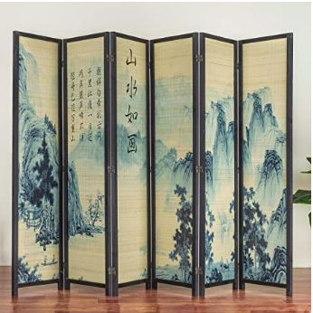 Japanese Room Divider, Bamboo Screen, Asian Room, Freestanding Room Divider, Asian Calligraphy, Folding Room Divider, Bamboo Room Divider, Bamboo Screening, Japanese Room