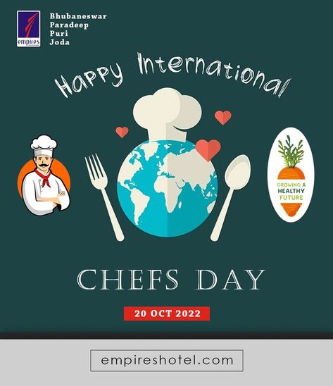 Empires Hotel wishes all the CHEFS of the world a HAPPY INTERNATIONAL CHEFS DAY 2022! It is quite magical to see how a Chef can transform a normal day to a delicious & refreshing one with her / his noble and amicable culinary skills. 2022 year’s campaign for International Chefs Day is “Growing A Healthy Future.” #chefs #chefsday #happychefsday #culinery #HotelChefs #hotel #empirehotel Happy International Chef Day, International Chef Day, Chef Day, World Chef, Happy Chef, Empire Hotel, Happy Birthday Cake Images, 2022 Year, Whatsapp Dp Images