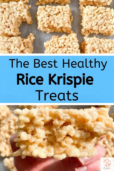 Rice Krispie Treats With Coconut Oil, No Butter Rice Krispie Treats, Clean Rice Krispie Treats, Rice Krispie Treats Without Butter, Healthy Rice Krispie Recipes, Low Cal Rice Crispy Treats, Healthy Rice Krispie Treats Protein, Healthier Rice Crispy Treats, Low Calorie Rice Crispy Treats