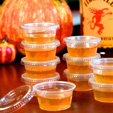 Fireball Jello Shots: Our 15 Favorite Recipes to Get Any Party Started Jello Shots With Fireball, Shots With Fireball, Apple Cider Jello Shots, Cider Jello Shots, Fireball Whiskey Drinks, Fireball Jello Shots, Jello Pudding Shots, Whipped Vodka, Eclipse Party