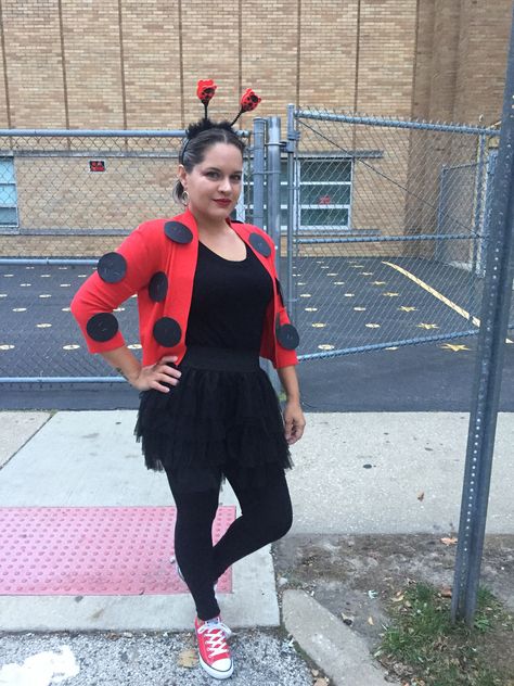 Lady Bug costume ❣️🐞❣️ Diy Ladybug Costume For Women, Bug Costume Adult, Ladybug Costume Diy, Diy Ladybug Costume, Ladybird Fancy Dress, Homemade Animal Costumes, Ladybird Outfits, Bee Costume Diy, Easy Book Week Costumes