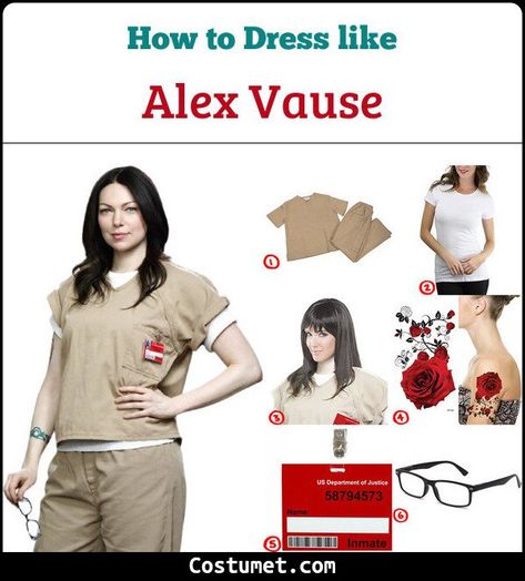 Alex Vause (Orange is the New Black) Costume for Cosplay & Halloween 2021 Alex And Piper Costume, Alex Vause Halloween Costume, Orange Is The New Black Costume, Orange Is The New Black Alex Vause, Alex Orange Is The New Black, Alex Vause Costume, Black Rimmed Glasses, Donna Pinciotti, Halloween Fits