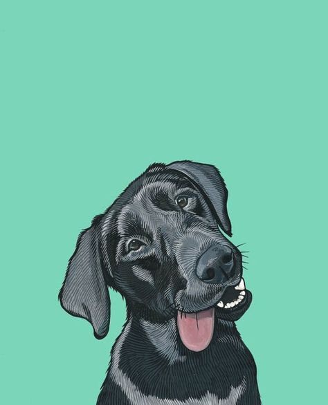 Dog Illustration Art, Dog Design Art, Dog Animation, Portraits Art, Dog Art Print, Custom Pet Art, Really Cute Dogs, Dog Print Art, Dog Painting