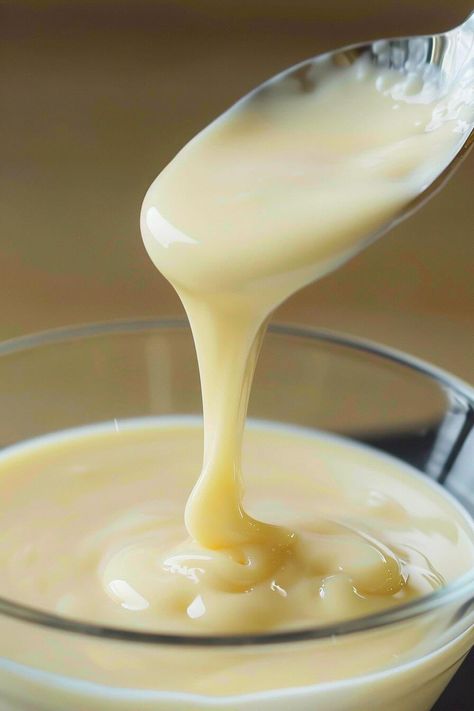 My Amish neighbor shared this recipe. Now I make it in batches and freeze for later via @recipecs Lite Desserts, Vanilla Custard Recipe, Vegan Custard, Amish Butter, Homemade Sweetened Condensed Milk, Oat Recipes, Chocolate Festival, Canning Tips, Filled Donuts