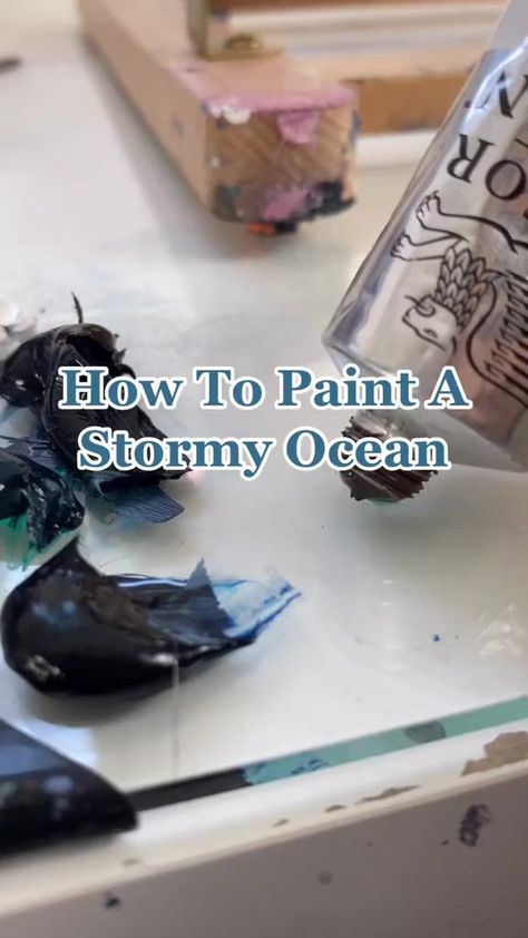 How to paint an ocean storm using oil paints #howtopaint #paintingtips #oilpaintingtips #paintingtutorial #paintingin | Amber Emmi | Amber Emmi · Original audio Wall Art Collage, Ocean Storm, Oil Painting Tips, Collage Diy, Art Painting Tools, Painting Art Lesson, Art Painting Gallery, Acrylic Artwork, Arte Inspo