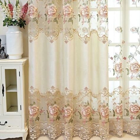 Gold and white curtains