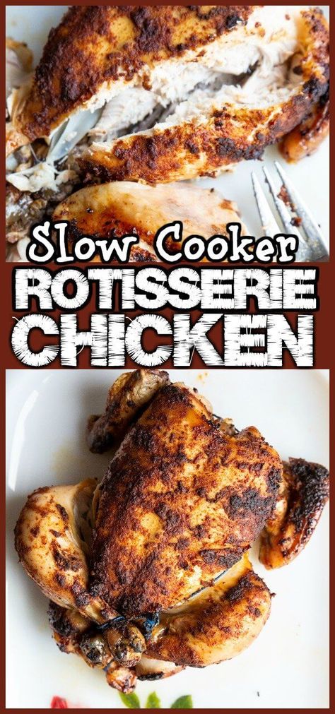 How To Make Rotisserie Chicken in Your Crockpot! - The Kitchen Magpie Best Way To Cook Chicken, Slow Cooker Chicken Recipe, Way To Cook Chicken, Tartiflette Recipe, Chicken Rotisserie, Whole Chicken Recipes, Ways To Cook Chicken, Cook Chicken, Chicken Meal Prep