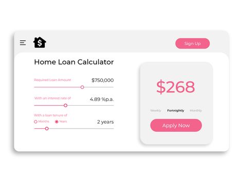 Calculator Design, Loan Calculator, Learning Design, Home Loans, Calculator, Ui Design, Get Inspired, Creative Professional, Web Design