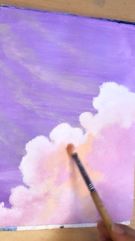 Cotton Candy Painting, Candy Painting, Candy Clouds, Cotton Candy Clouds, Jay Bird, How To Paint, Painting Acrylic, Cotton Candy, Painting Ideas