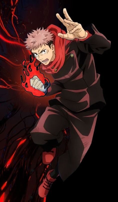 Itadori Yuuji Black Flash, Black Flash Jjk, Black Flash Jujutsu, Yuji Itadori Black Flash, Yuji Black Flash, Roi Lion Simba, Jujutsu Kaisen Season 2, Gangsta Anime, Best Animation