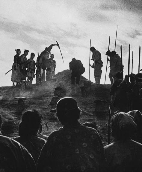 Seven Samurai (1954, dir. Akira Kurosawa Kurosawa Akira, Seven Samurai, Toshiro Mifune, Akira Kurosawa, Asian Film, Film Images, Japanese Film, Movie Shots, Samurai Art