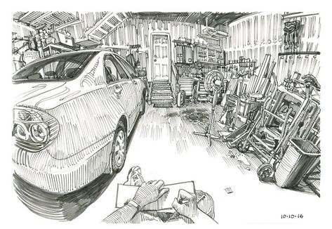 POV sketches | Flickr Fish Perspective, Comic Paneling, Subway Sketch, Drawing Essentials, Garage Drawing, Paul Heaston, Dynamic Illustration, Perspective Drawing Architecture, Eye Illustration