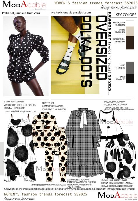 2025 Trends, Print Design Trends, Fashion Week 2024, Knitwear Trends, Fashion Trend Forecast, Polka Dot Jumpsuit, Polka Dots Fashion, Color Trends Fashion, Fashion Forecasting