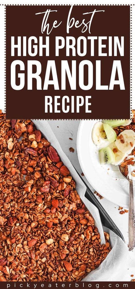 Paleo Granola Recipe Homemade, Mediterranean Granola Recipe, Homemade High Protein Granola, Healthy High Protein Granola, No Sugar Added Granola Recipe, Macro Friendly Granola, No Grain Granola Recipe, High Protein Muesli Recipe, Mediterranean Diet Granola Recipe