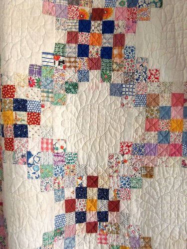 1930’s Triple Irish Chain Postage Stamp Quilt Triple Irish Chain, Reproduction Quilts, Vintage Quilts Patterns, Vintage Quilts Antiques, Quilts Vintage, Postage Stamp Quilt, Irish Chain Quilt, Country Quilts, Scrap Quilt Patterns