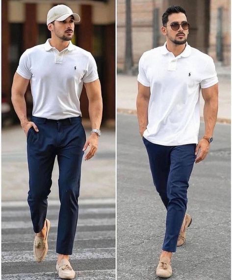 Polo Tshirt Men Outfit Formal, Polo T Shirts For Men Outfit, Polo Tshirt Men Outfit, White Polo Shirt Outfit Men, White Polo Shirt Outfit, Polo Shirt Outfit Men, Business Casual Attire For Men, Jeans And T Shirt Outfit, Polo Shirt Outfits